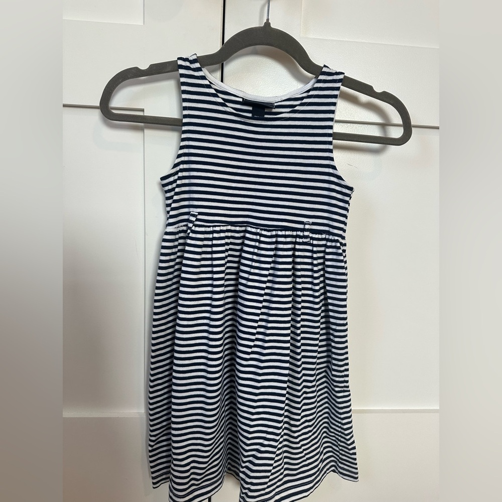 Oscar de la Renta Striped Navy and White Kids Dress